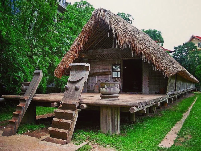 A stilt house at the outdoor exhibition area of the Vietnam Museum of Ethnology
