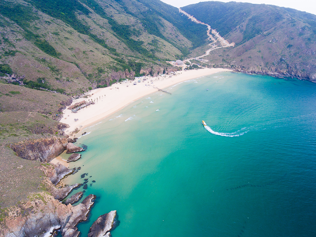 The arc shape of Ky Co, Binh Dinh, Vietnam