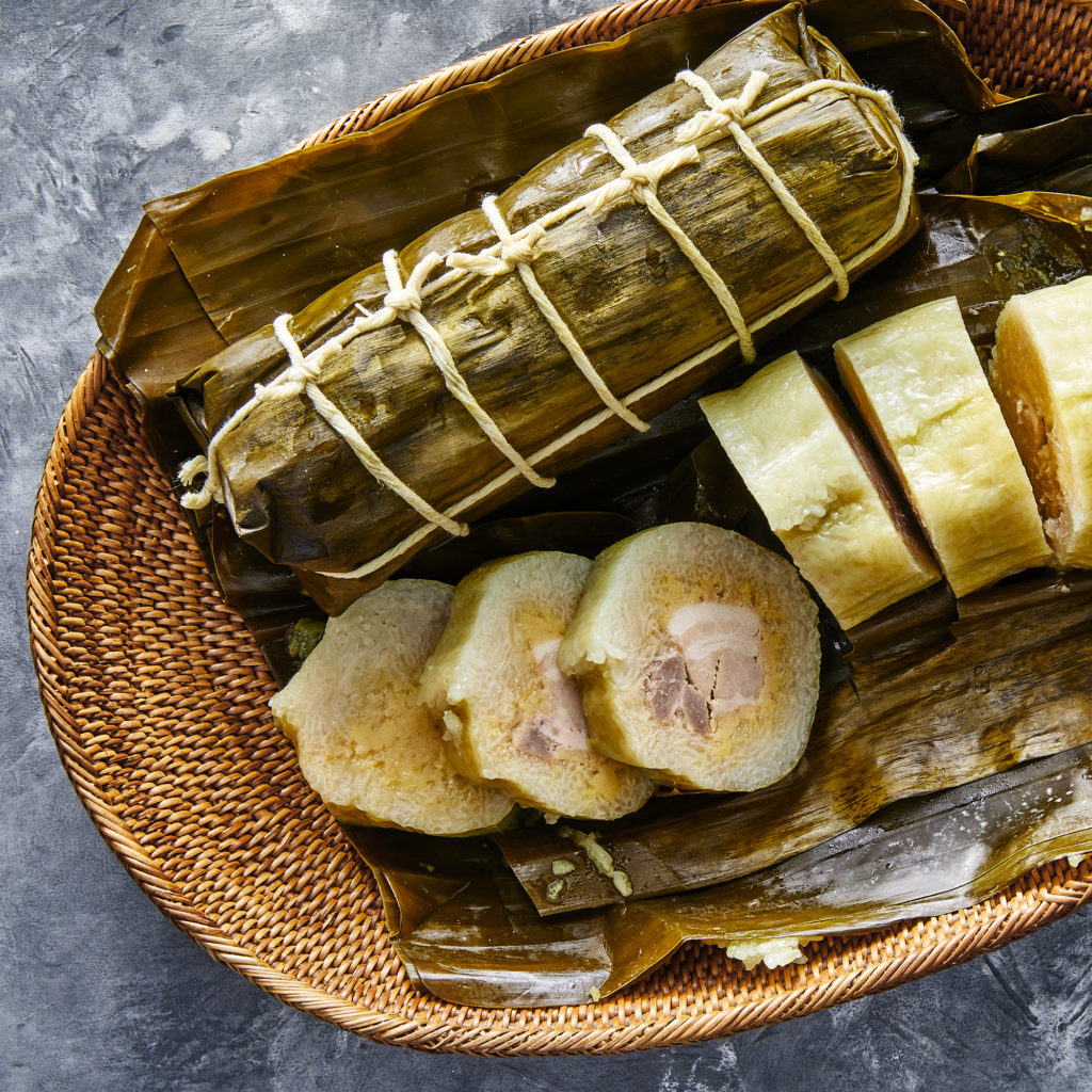 Bánh Tét (Tet cake) a traditional Vietnamese food for Tet